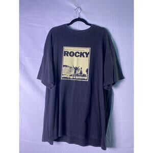 Vintage Tennessee River Rocky Movie Promo Graphic Black T-Shirt Men's Size 2XL